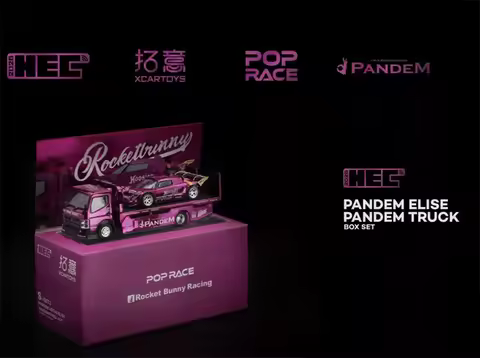 Xcartoys x Pop Race 1:64 PANDEM ELISE & TRUCK / RWB930 & TRUCK / RWB930 / R32 Diecast Collector's Ve