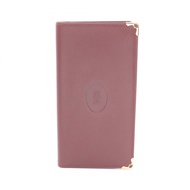 [Pre-owned] Cartier CARTIER Bi-fold Long Wallet Must Line Bordeaux Leather Must Line Bi-fold Billfol