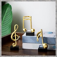 (DGHV) 3PCS Musical Sculpture Statue Resin Music Note Figurine for Home Piano Gifts Resin Ornaments