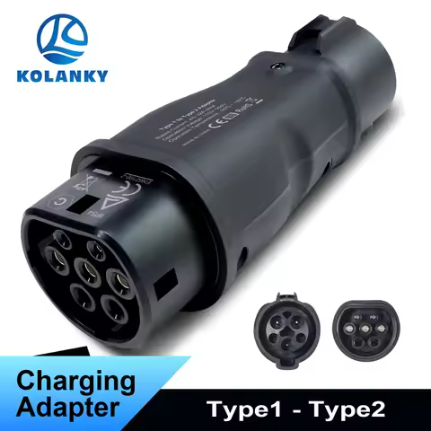 Kolanky 32A 7.2KW Type1 to Type2 EV Charger Adapter Charging Connector IEC 62169-2 Socket Type 1 To 