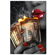 TEMU 1pc Modern Chic Sexy Woman Canvas Wall Art, 12x18inch Frameless Irregular Diamond Painting Kit,