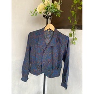 AR vintage blouse crop Navy dingin ADDENDA OUTER THRIFT BLAZER no 20