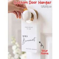 Customized Name Wedding Door Hanger, Personalized Name And Text, 3 X 7.5 Inch Door Handle Sign, 3 St