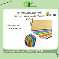 [GY OFFICE] EMI PP IMPRA BOARD(3MM) A4 SIZE/A3 SIZE/680MMX766MM (27"X30") - AVAILABLE IN COLORS