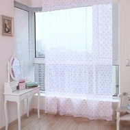 Small Dot Pattern Curtains Korean Fresh Semi Shade Curtains Kids Girls Bedroom Curtains Cloth Tulle