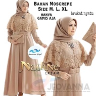 populer GAMIS BRUKAT NADINE KOMBINASI MOSCREPE / Gamis brokat