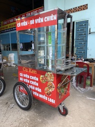 Xe đẩy bán cá viên chiên 1m x rộng 70  bánh xe lớn TNC miễ phí decan miễn phí giao hàng tận nơi