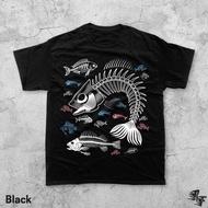 Bone Fish Vintage 90S Graphic T-Shirt Retro Ocean Creature Tee Marine Skeleton Shirt Y2k Sea Life To