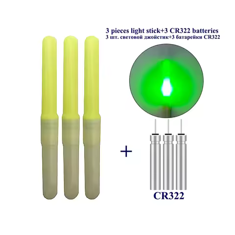 3PCS Electronic Glow Stick Waterproof Luminous Fishing Floats Light Stick+3 CR322 Sea Fishing Light 