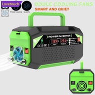 LOVETOUCH 300W/500W Sine Wave Car Inverter 12V DC to 110V/220V AC with 2 USB & 2 Type-C Charging & D