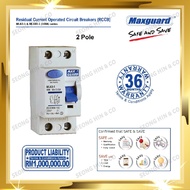 Maxguard 40A 63A 2 Pole 100mA (RCCB) Residual Current Operated Circuit Breakers RCD ELCB