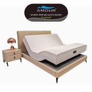 AMOUR Electric Smart Adjustable Latex Cooling Ice Silk Fabric Pocket Spring Massage Mattress - German Core Technology