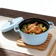 buybest1 Oreilet Enameled Cast Iron Pot with Lid Round Nonstick Dual Handles Dutch Oven for Gas Stov
