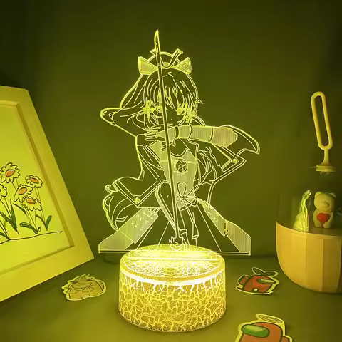 Game Genshin Impact Kamisato Ayaka 3D Led Nightlights Birthday Gift For Friend Bedroom Decor Manga G
