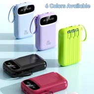 3C Power Bank 20000mAh PD Fast Charging Powerbank Built in Cables Portable Charger External Battery 