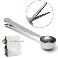 Coffee Spoon Bag clip 2 In 1 Stainless Steel Size 10 Grams with sealing Package Hub