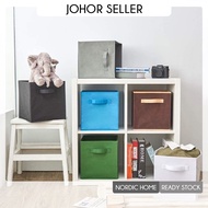 【NordicHome】Foldable Non Woven Storage Box Home Office Bedroom Cosmetics Organizer Simpan Mainan