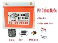 Bình Pin Lithium 12v 200Ah chống nước hoàn toàn tuyệt đối- Mẫu mới màu cam 2025 - Pin lithium 12V-20