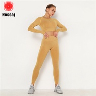 Nessaj ชุดสำหรับผู้หญิงกีฬาเสื้อผ้า/กางเกง 2 พิโคเซคอนออกกำลังกายกีฬาออกกำลังกายหลวมสบายๆชุดวอร์ม