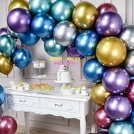 Combo of 50 multi-colored super glitter chrome balloons 10 inches 28cm used to decorate birthdays an