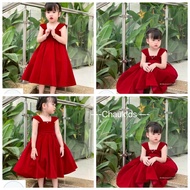 Váy nhung 2 dây cho bé gái 10-30kg