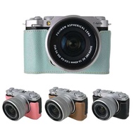 PU Leather Half Case for Fujifilm X-M5 Camera Non-slip Palm Print Base Mount Hand Grip XM5 Protectiv