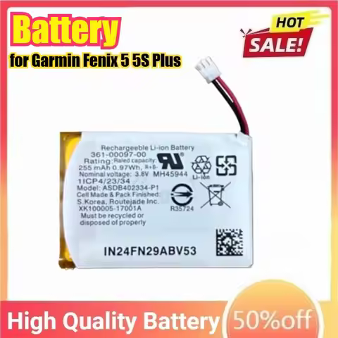 Replacement Battery for Garmin Fenix 5 5S Plus 361-00097-00 361-00096-00 Sports Watch Battery