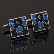 Cufflinks🔥Men Men French Cufflinks Cufflinks New Style Blue Irregular Pattern Shape Business Cufflin