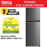 TOSHIBA GR-RT416WE-PMX(58) 312L 2-DOOR FRIDGE