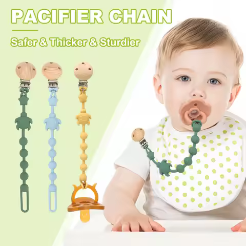 Turtle-shaped pacifier chain, silicone pacifier clips for baby girls and boys, stroller accessories,