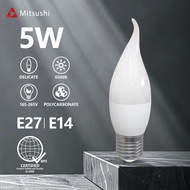 Mitsushi LED Candle Bulb E14 E27 5w decorative light white energy saving light bulb without strobe
