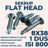 FLAT HEAD SCREW 3.8CM 8X38 (1 BOX CONTAINS 800 PCS) - SDS fh GRC SCREW/ Ceiling Screw/ Holo Screw/ H