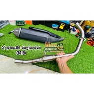 Cổ pô inox bầu hơi xài lon zin CBR150 -  cổ pô CBR150R 2021 2022 2023