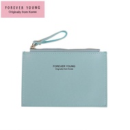 2021 Korean Forever Young Women &amp; Men Multi-card Compact Access ID RFID Tag Card Holder Leather Zipper Short Wallet Bag