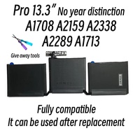 MacBook Pro 13.3"A1708 A2159 A2338 A2289 A1713 laptop replacement battery