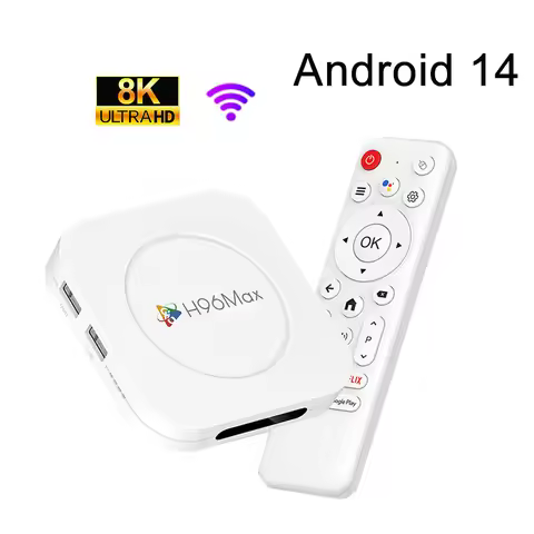 Smart TV Box H96 MAX M1 PLUS Android 14 RK3528 Quad Core Wifi6 8K BT5.4 Media Player Voice Assistant