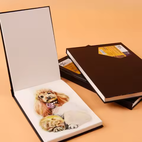 A4/A5 Black Hardcover Sketchbook Thickened 150g 100 Sheets Ivory White Painting Paper Sketchbook for