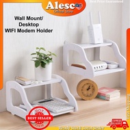 Alesco Modem WIFI Holder Rack Wall Mount Organizer Storage Shelves Shelf Rak Modem