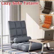 Foldable Tatami Lazy Sofa Recliner Chair Cushion Floor Chair Sofa Bed with Support Lumbar Pillow Adj