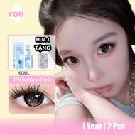 4YOU Contact Lens （0-8）Black PInk Color 1 Year 14.5mm 1 Pair