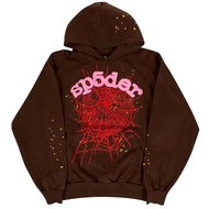 Sp5der 555555 BROWN Web hoodie pants เสื้อสเวตเตอร์ขายาวชุดกีฬาลำลอง