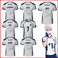 YS BLUE LOCK BAROU Isagi NAGI number 13 3 5 7 1 9 jersey summer T-shirt Anime Short Sleeve Top