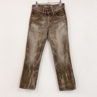 EDWIN 503 牛仔褲，垂直條紋褪色，拉鍊門襟，ブラウン， L碼，古著