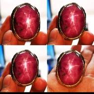 cincin batu ruby star burma jumbo ring perak