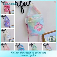 ALEXIS BAGS 1Pcs Bucket Bag Shoulder Bag Kuromi My Melody Cinnamoroll Strawberry Bear Cartoon Tote Bag Fashionable Cute Embroidery Handbag for Lady Female Women