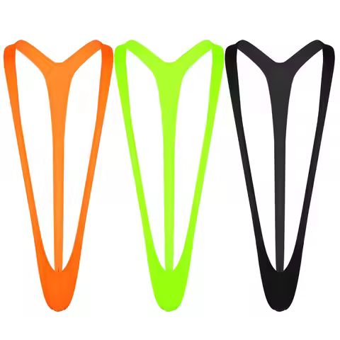 Mens One Piece Mankini Swimsuit Wrestling Singlet Suspender Bodysuit Open Butt Bikini Swimwear Solid