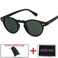 GOZLUGU 2021 Fashion round lens transparent frame sunglasses Gregory Peck brand designer men's and women's sunglasses retro