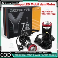 2PCS Y7D Lampu Led Mobil Dan Motor H4 /Biled/ Mini Y7D Super Bright 130 Watt Original Dengan turbo k