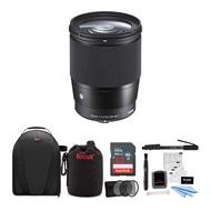 16mm f/1.4 DC DN Contemporary Lens for Sony E W/16GB SD Card & Travel Kit