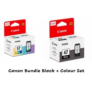 [2PC-Value Set] Canon PG-47 Black & CL-57 Ink Cartridge for PIXMA E400,410,417,460,470,477,480,3170,